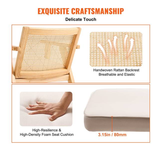 Rataninė kėdė su atlošu ir porankiais, smėlinė2