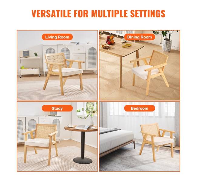 Rataninė kėdė su atlošu ir porankiais, smėlinė4