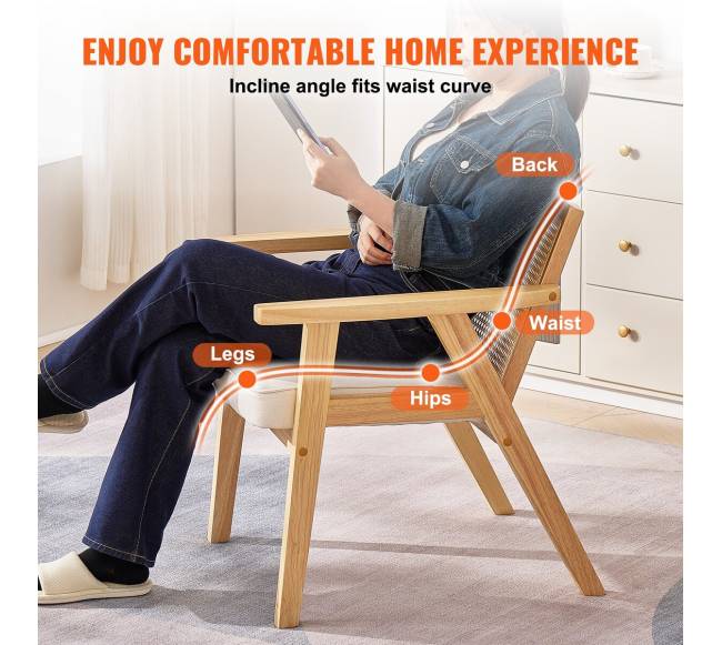 Rataninė kėdė su atlošu ir porankiais, smėlinė5