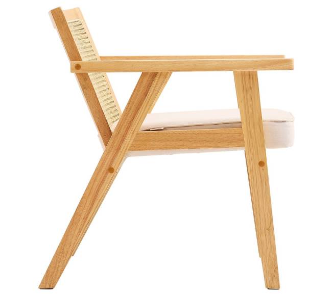 Rataninė kėdė su atlošu ir porankiais, smėlinė10