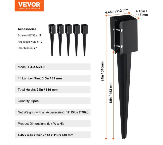 metaliniai poliai tvorai, 6 vnt.6