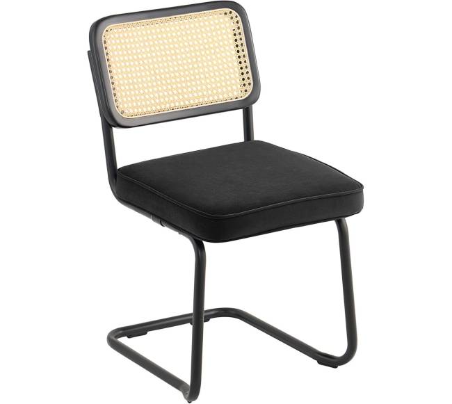 Rataninės kėdės, komplektas iš 4, juodos9