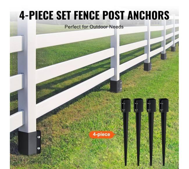 metaliniai tvoros stulpų tvirtinimo smaigai, 4 vnt.4