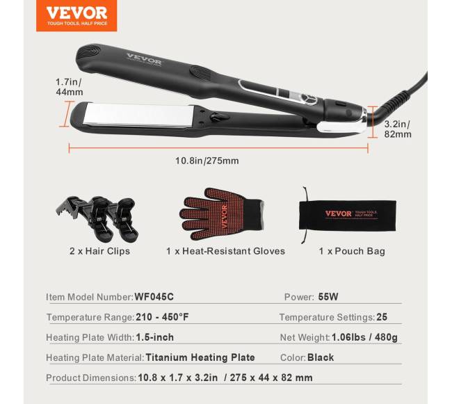 Plaukų tiesintuvas su titano plokšte ir neigiamais jonais6