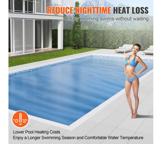 Saulės baseino dangtis, 12.19 x 6.1 m3