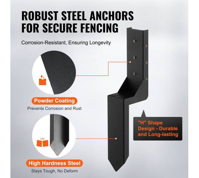 Tvoros stulpo tvirtinimo komplektas, 6 vnt.2