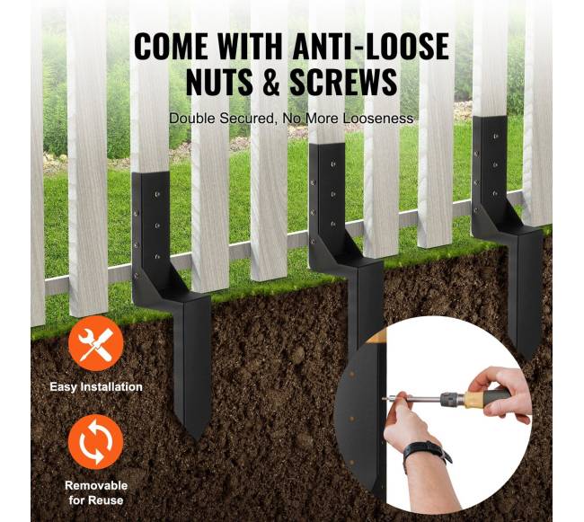 Tvoros stulpo tvirtinimo komplektas, 6 vnt.5