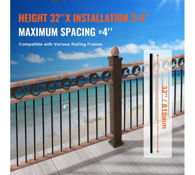 Metaliniai laiptų balustrai, juodi2