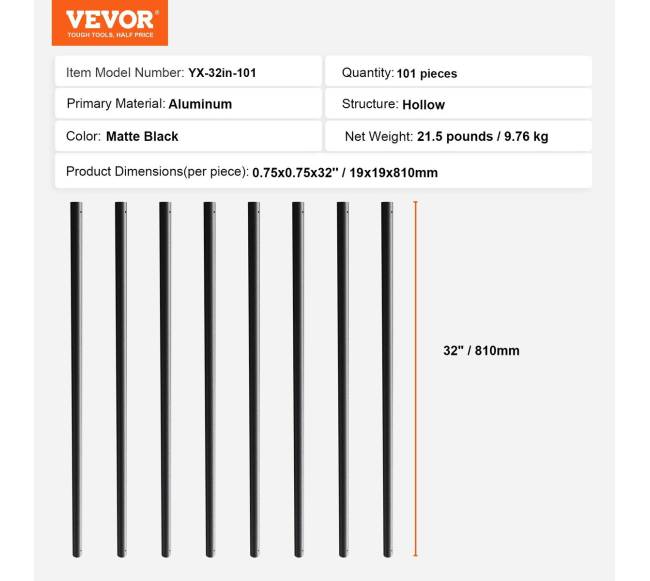 Metaliniai laiptų balustrai, juodi6