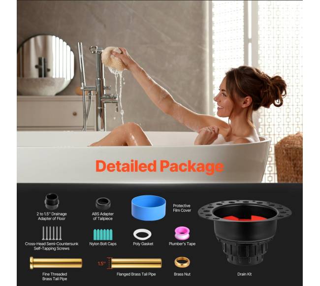 Nešiojamoji vonios nubėgimo rinkinys su ABS adapteriu5