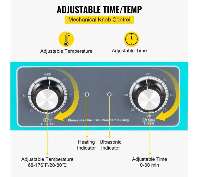 Ultragarsinė papuošalų valymo priemonė su kaitinimo funkcija4