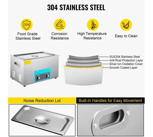 Ultragarsinė papuošalų valymo priemonė su kaitinimo funkcija6