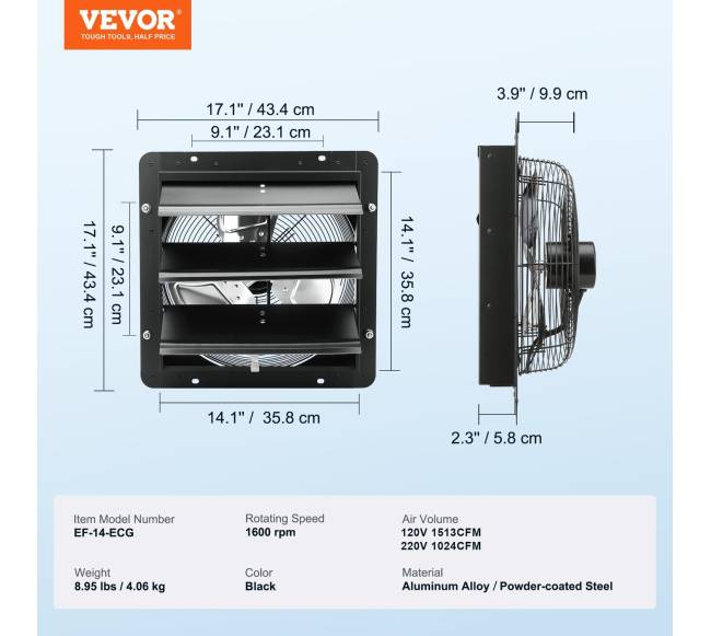 Ekraninis ištraukimo ventiliatorius su nuotolinio valdymo pultu6