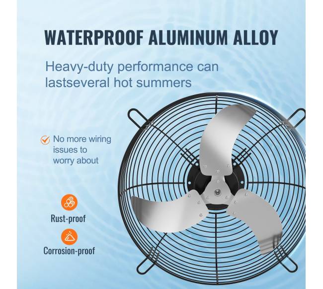 sieninis ištraukimo ventiliatorius su žaliuzėmis 610 mm3