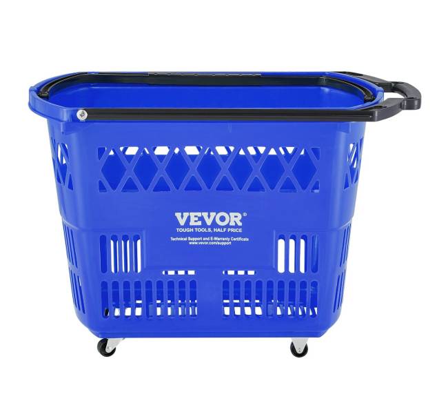 Plastikinis pirkinių vežimėlis su ratukais0