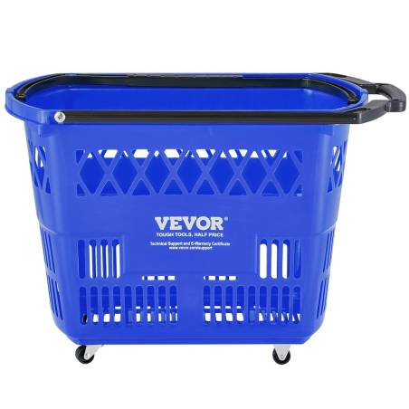 Plastikinis pirkinių vežimėlis su ratukais0