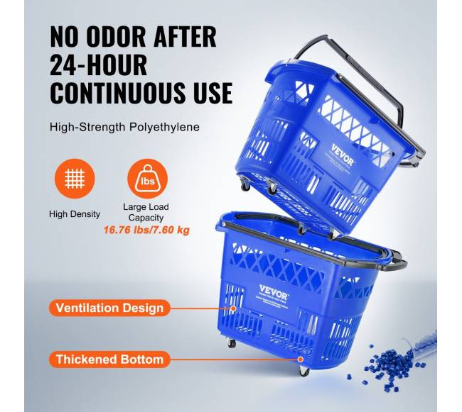 Plastikinis pirkinių vežimėlis su ratukais2