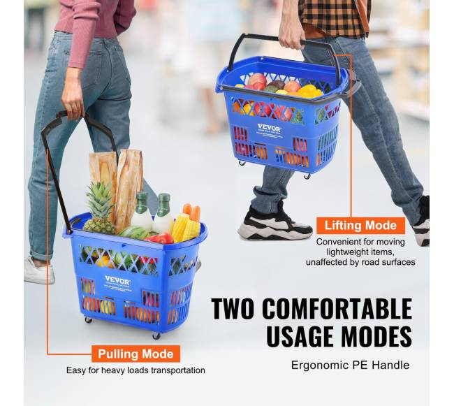 Plastikinis pirkinių vežimėlis su ratukais3