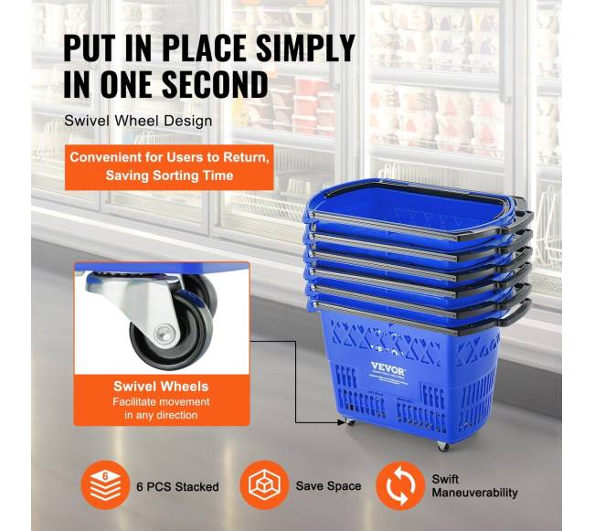 Plastikinis pirkinių vežimėlis su ratukais4