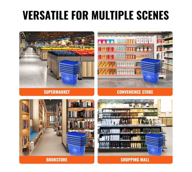 Plastikinis pirkinių vežimėlis su ratukais5