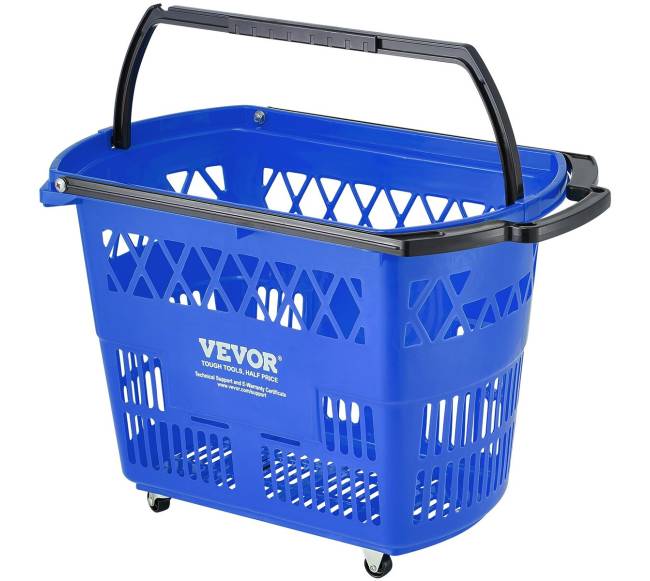 Plastikinis pirkinių vežimėlis su ratukais8