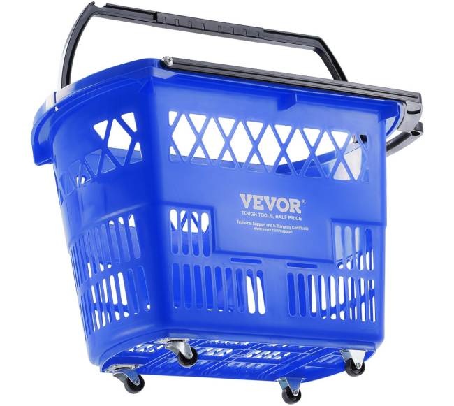 Plastikinis pirkinių vežimėlis su ratukais10