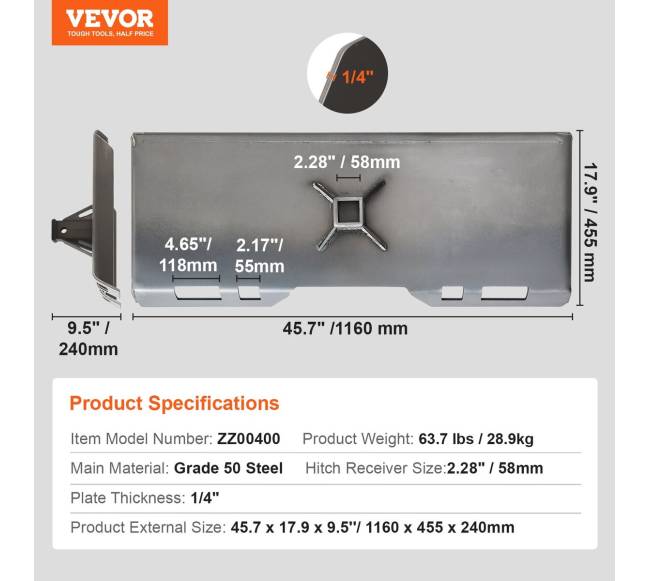 universalus kaušo tvirtinimo plokštė6