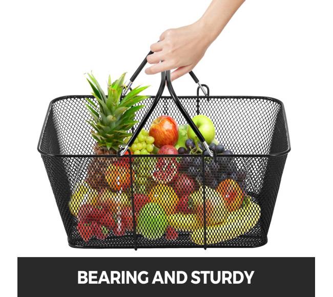 12 vnt. metalinių pirkinių krepšių su rankenomis4