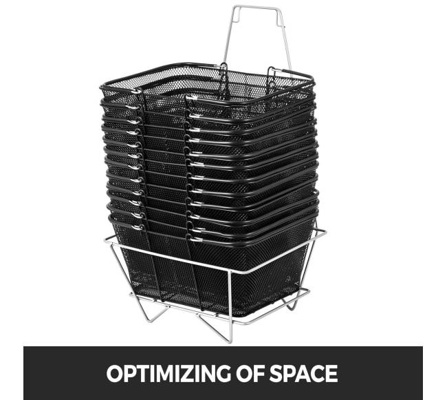 12 vnt. metalinių pirkinių krepšių su rankenomis5