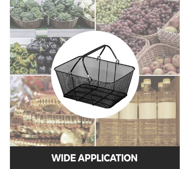 12 vnt. metalinių pirkinių krepšių su rankenomis6