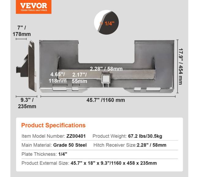 greiferio tvirtinimo plokštė su 2.28 cm gavikliu6