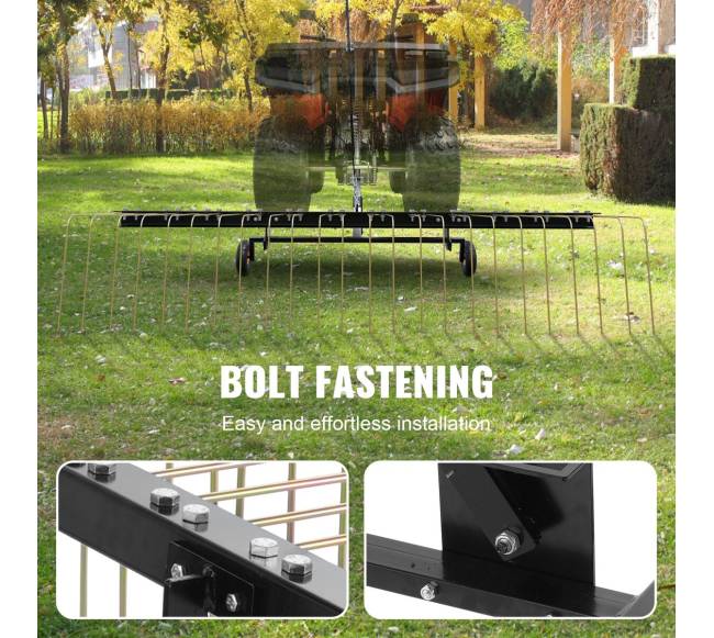 Vejapjovės grėblys traukiamas už ATV ar vejapjovės4