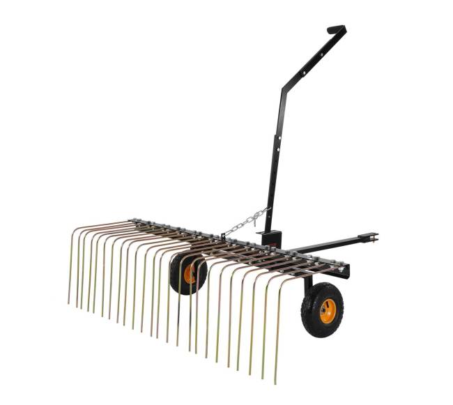 Vejapjovės grėblys traukiamas už ATV ar vejapjovės8