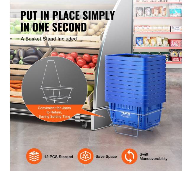 Nešiojamas pirkinių krepšelis su rankena ir stovu4