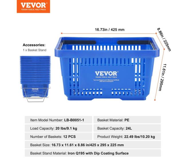 Nešiojamas pirkinių krepšelis su rankena ir stovu6