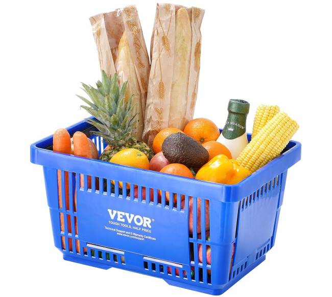 Nešiojamas pirkinių krepšelis su rankena ir stovu9