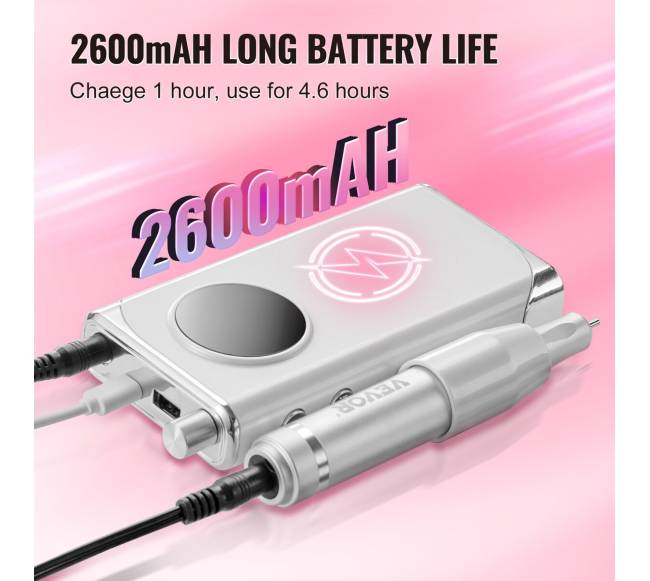 Elektrinis belaidis nagų gręžtuvas 40000 RPM su ekranu2