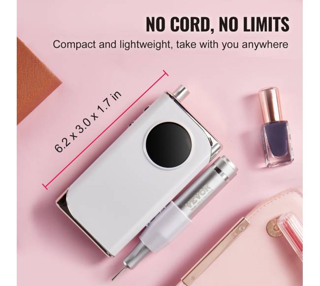 Elektrinis belaidis nagų gręžtuvas 40000 RPM su ekranu5