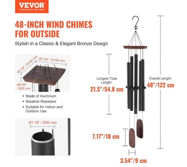 Išoriniai 1220 mm aliuminio vėjo varpeliai1