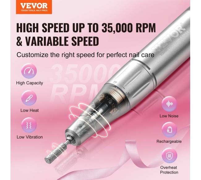 Elektrinis belaidis nagų dildė 35 000 aps.min.1