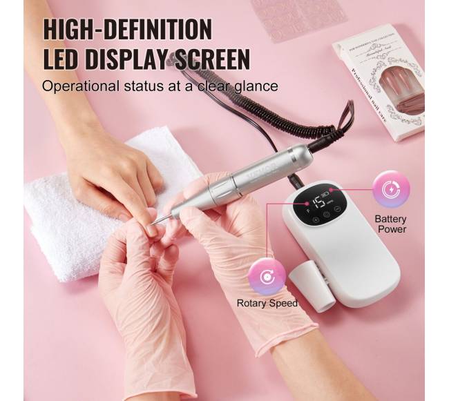 Elektrinis belaidis nagų dildė 35 000 aps.min.4