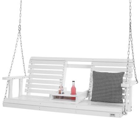 Medinis sūpynių suolas sodui 152 cm baltas0