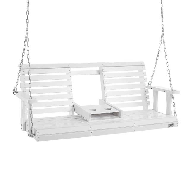 Medinis sūpynių suolas sodui 152 cm baltas9