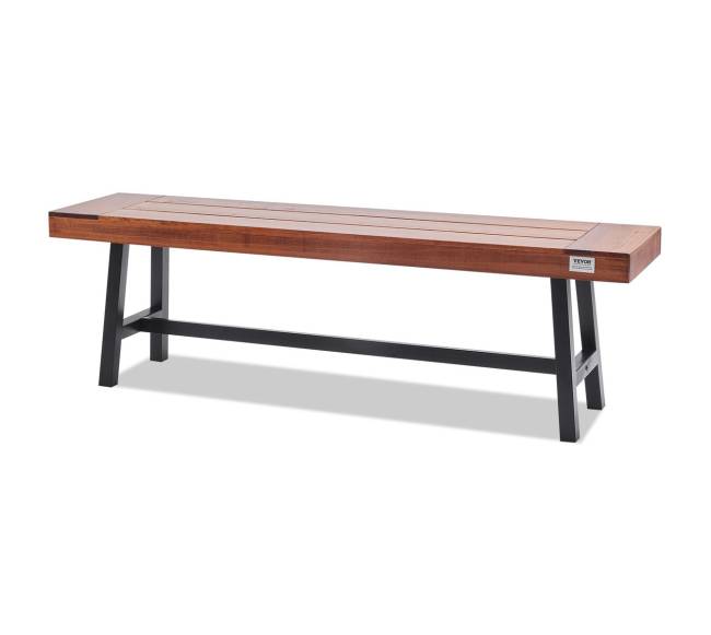 Lauko suoliukas medinis su metalinėmis kojomis0