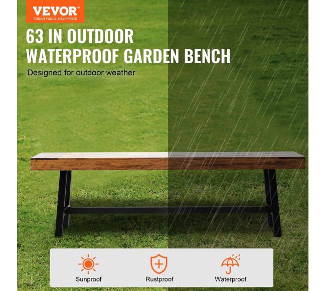 Lauko suoliukas medinis su metalinėmis kojomis1