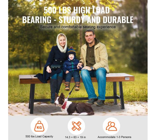 Lauko suoliukas medinis su metalinėmis kojomis2