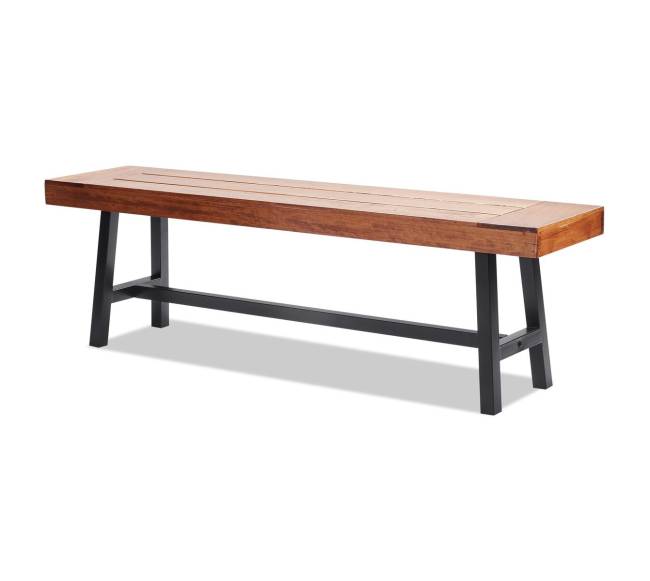 Lauko suoliukas medinis su metalinėmis kojomis9