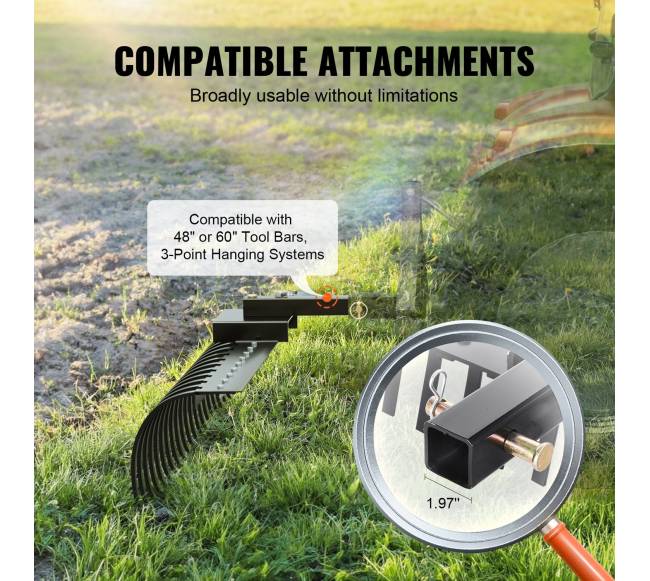 Peizažo grėblys su 21 plienine šakele3