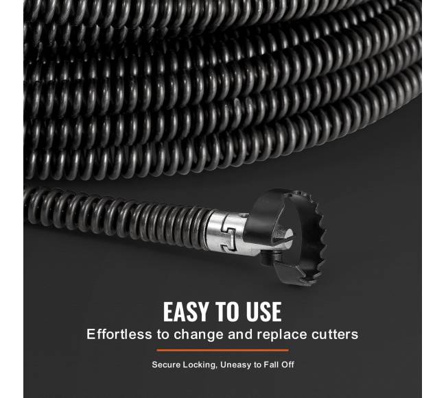 Drenažo valymo spiralė su pjaustyklėmis4