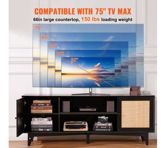 Rataninė TV spintelė 75 colių televizoriui3